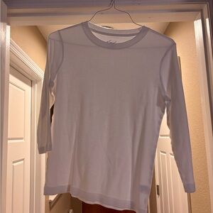 Basic Kim Rogers White Cotton Longsleeve Top